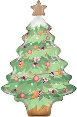 Шар (14''/36 см) Мини-фигура, Новогодняя елочка