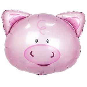 Шар 30"/76 см Фигура Большая голова Поросенка