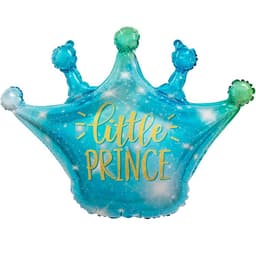 Шар (30"/76см) Фигура, Корона, Маленький Принц, голубой