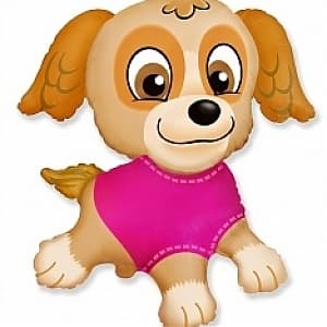 Шар 33"/84см Фигура, Щенок в розовом/FM/