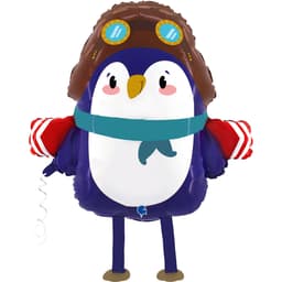 Шар 3D (24''/61 см) Ходячая Фигура, Пингвиненок Летчик