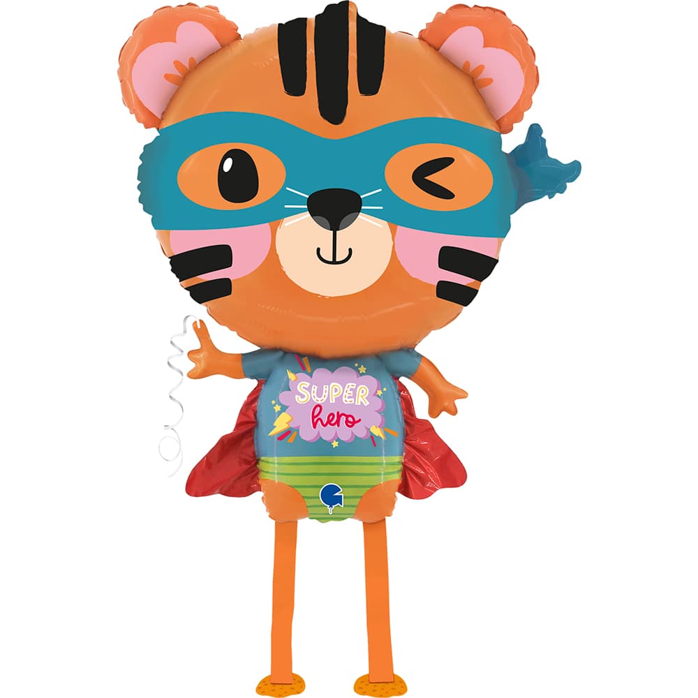 Шар 3D (33''/84 см) Ходячая Фигура, Тигренок Супергерой