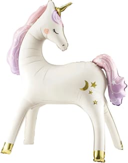 Шар 3D (38''/97 см) Фигура, Нежный единорог, Сатин Air (Только для воздуха)