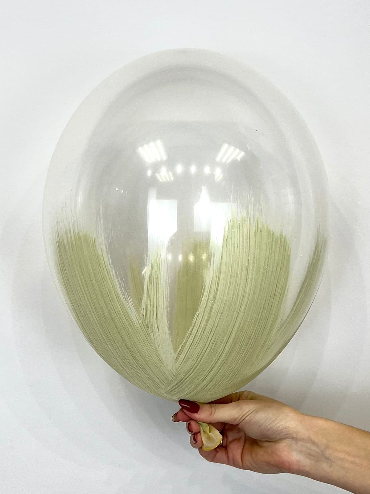 Шар Браш эвкалипт, прозрачный кристалл 30см