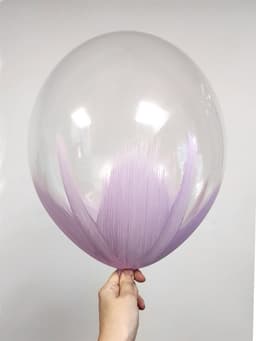 Шар Браш фиолетовый макарунс, прозрачный кристалл 30см