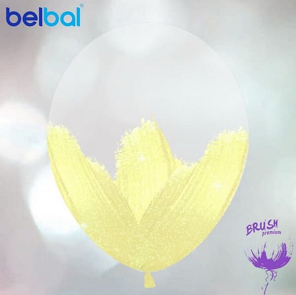 Шар Браш желтый макарунс, прозрачный кристалл 30см