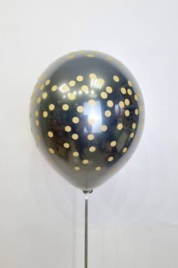 Шар даблстафф (шар в шаре) черный + рисунок 30 см