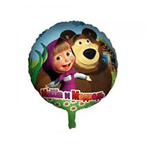 Шар фольга Маша и Медведь с гелием 45см Шар фольга Маша и Медведь с гелием 45см