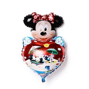 Шар фольга Минни Маус с сердцем пляж с гелием 50см Шар фольга Минни Маус с сердцем пляж с гелием 50см