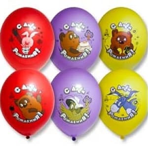 Шар с рис 14" ДР Винни-Пух 3цв Шар с рис 14" ДР Винни-Пух 3цв