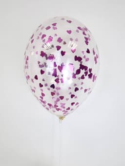 Шарик с конфетти сердца (розовые)