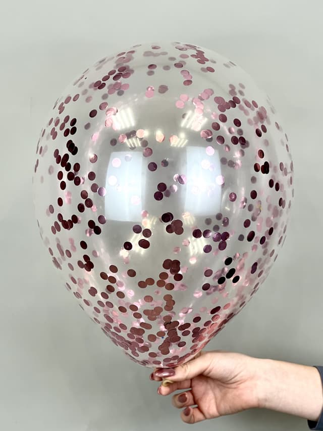 Шарик с круглым конфетти (розовое) Шарик с круглым конфетти (розовое)