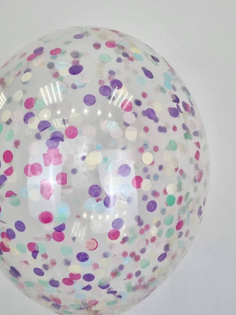 Шарик с круглым конфетти тишью (макарунс микс)