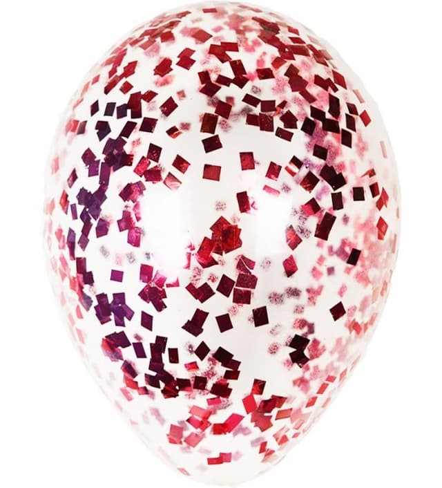 Шарик с квадратным конфетти (красное) Шарик с квадратным конфетти (красное)