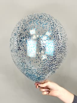 Шарик с шестигранным конфетти (голубое)