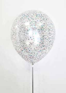 Шарик с шестигранным конфетти (разноцветное, цветное)