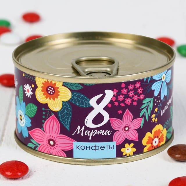 Шоколадное драже в консервной банке «8 Марта», 65 г Шоколадное драже в консервной банке «8 Марта», 65 г