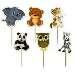 Шпажки для канапе/капкейков Веселый зоопарк/ 6шт