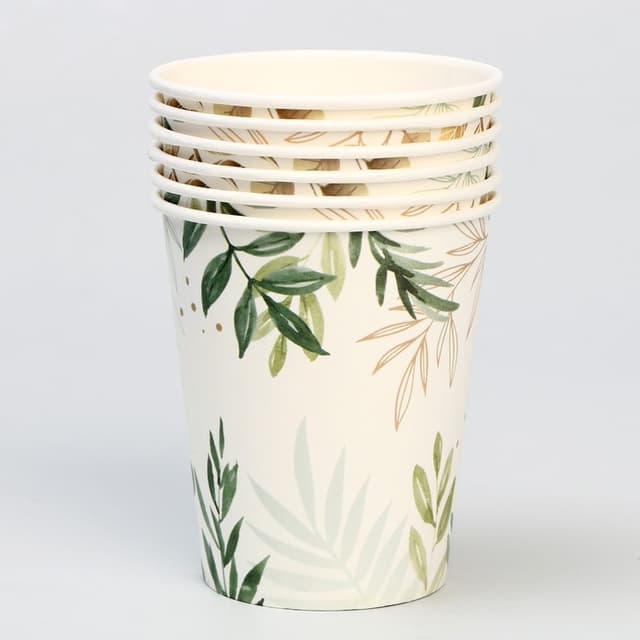 Стакан бумажный "Природа", 250 мл,набор 6 шт Стакан бумажный "Природа", 250 мл,набор 6 шт