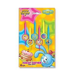 Свеча д/торта Смешарики/6шт/