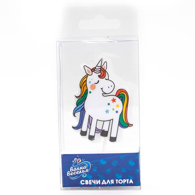 Свеча Фигура, Радужный единорог, 6 см Свеча Фигура, Радужный единорог, 6 см