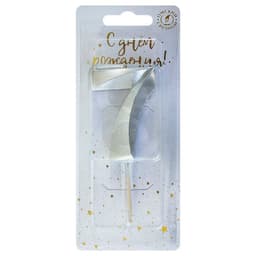 Свеча-цифра "7" Витая серебро