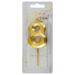 Свеча-цифра "8" Витая золото