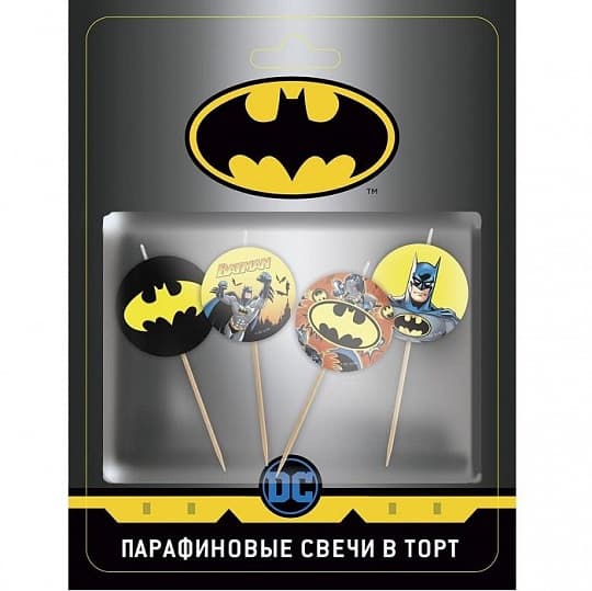 Свеча в торт 4 шт Batman Свеча в торт 4 шт Batman