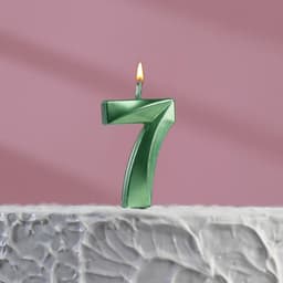 Свеча в торт на шпажке «Грань», цифра "7",изумруд, 13 см