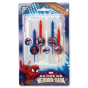 Свечи д/торта Marvel Человек Паук/6шт/