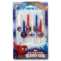 Свечи д/торта Marvel Человек Паук/6шт/