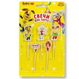 Свечи д/торта на пиках Барбоскины 5шт