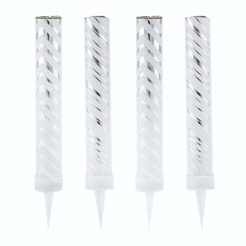 Тортовая свеча "Зигзаг" Серебро 10 см, 30 сек. / 4 шт. /