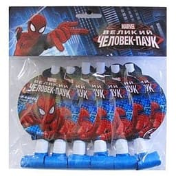Язычок-гудок с карточкой Человек-Паук /6шт