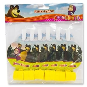 Язык-гудок с карт Маша и Медведь /6шт/ Язык-гудок с карт Маша и Медведь /6шт/