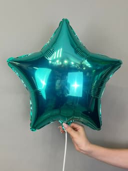 Звезды металлик 45 см бирюзовые (Тиффани)