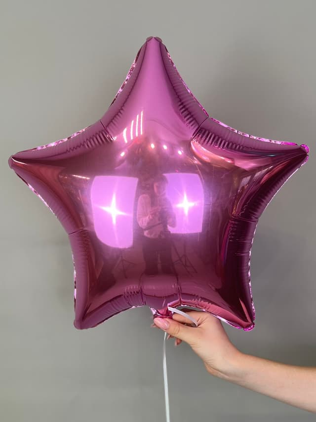 Звезды металлик 45 см розовые Звезды металлик 45 см розовые