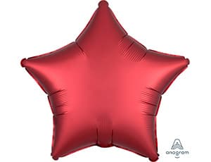 Звезды сатин 45 см красные /ang