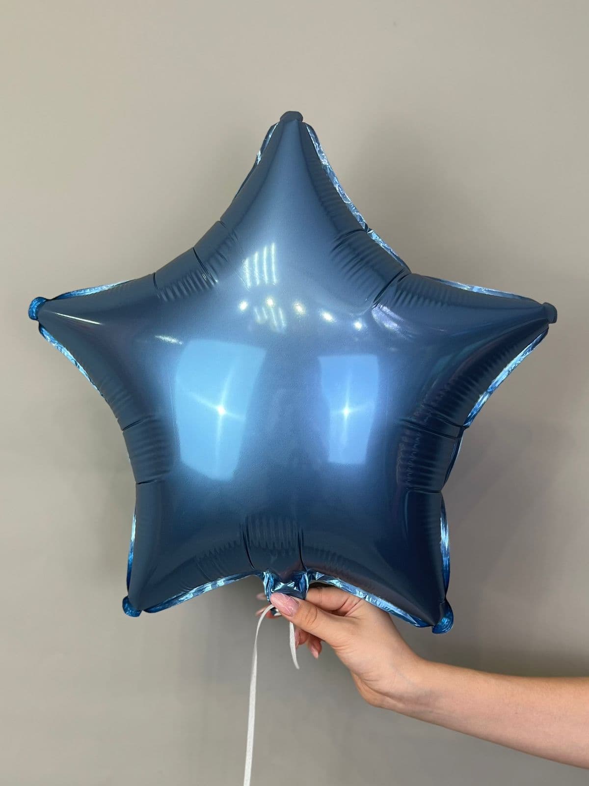 Звезды сатин стальной голубой 45 см