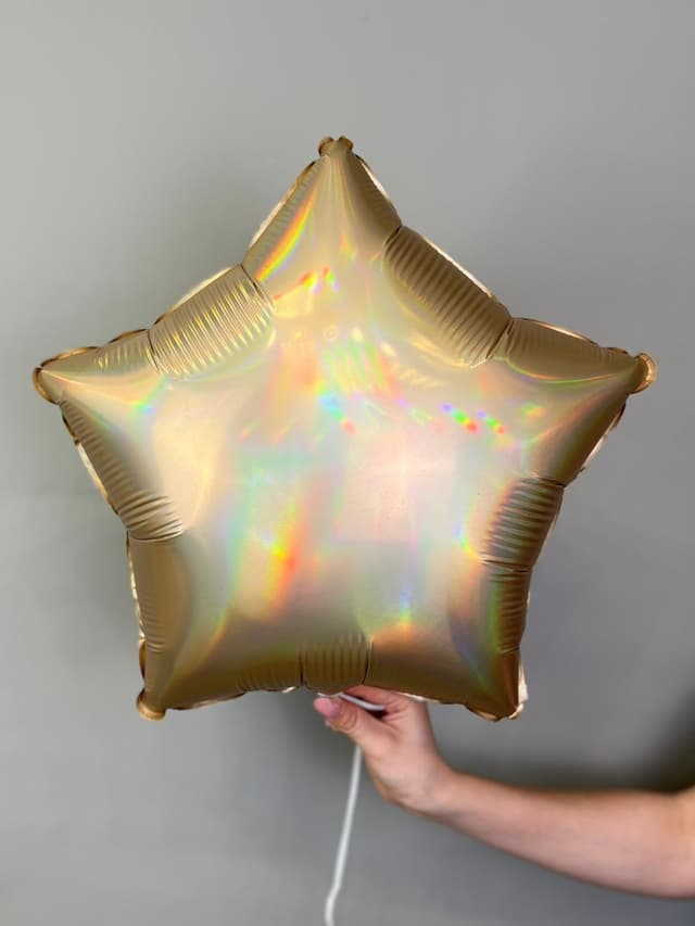 Звезды шампань голография 45 см Звезды шампань голография 45 см