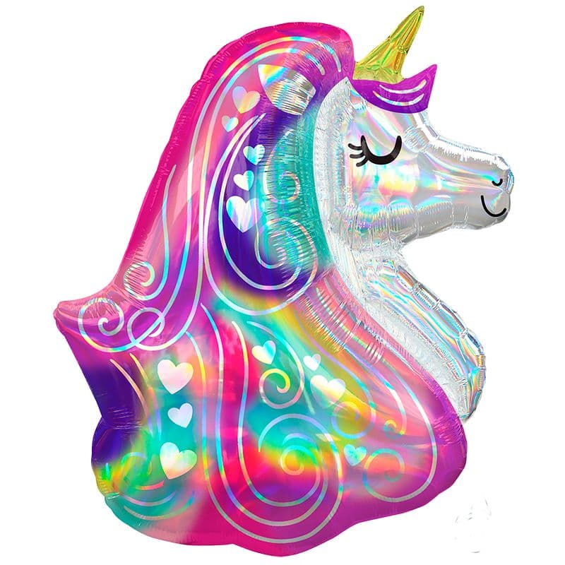 А 30 / 76 см Фигура Единорог Перламутр Голова / Iridecsent Heart Unicorn P40