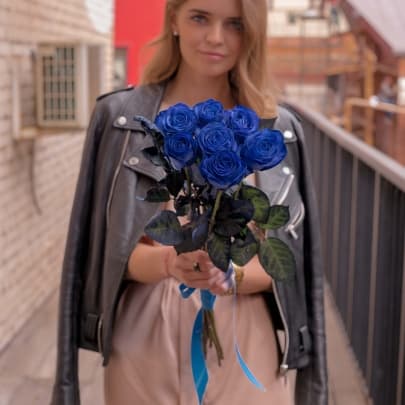 Букет 7 Синих Роз