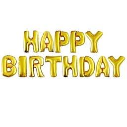 Набор шаров-букв (16"/41см) Happy Birth Day.золото