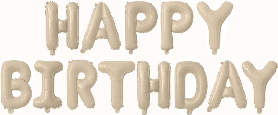 Набор шаров-букв (16"/41см) Happy Birthday, карамель